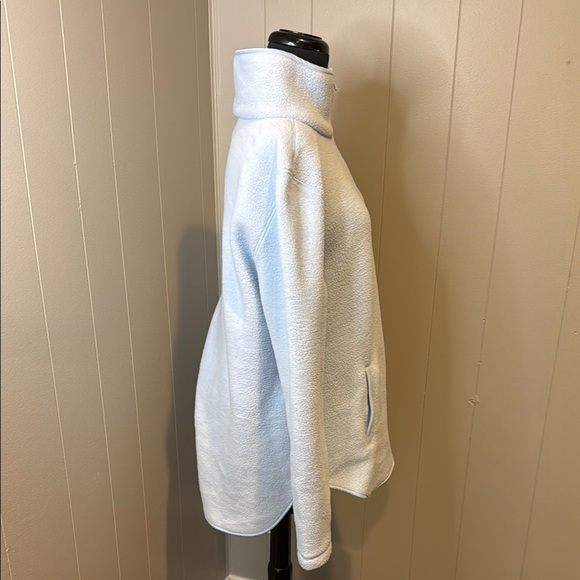 Dudley Stephens Women’s Large Light Blue Turtleneck Sweater Zip Up Pockets - Picture 3 of 5